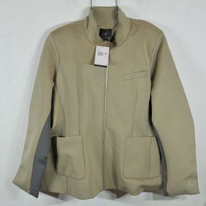 Jordan Woman's Suit Jacket Plus Khaki Thunder Grey NWT